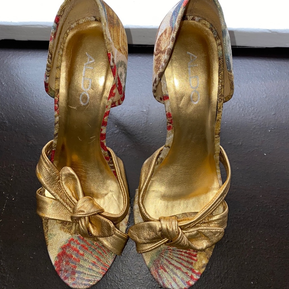 Gold Aldo heels